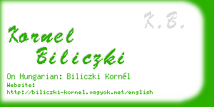 kornel biliczki business card